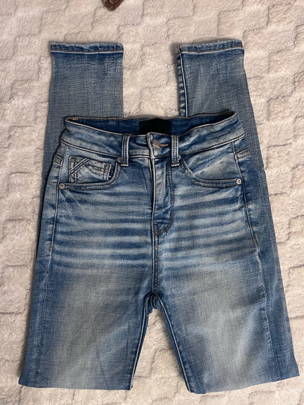 Buckle Black Light Blue Skinny Jeans - Women's